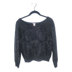 Victoria's Secret Soft Crop Sweater Size Large Black